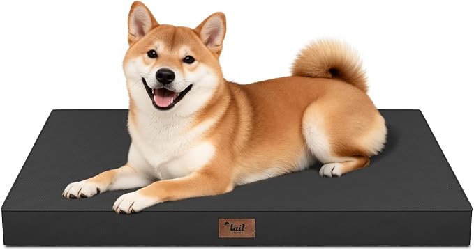 Outdoor Waterproof Orthopedic Dog Bed for Medium Size Dogs | Egg Crate Foam for Joint Support, Fits 36x23 Crates, TPU Waterproof Layer, Machine Washable 1680D Oxford Cover, Up to 50 lbs