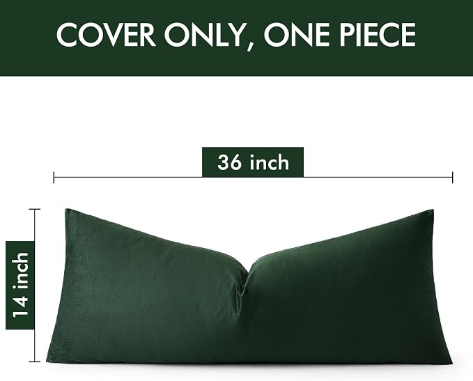 MIULEE 14x36 Inch Lumbar Long Velvet Throw Pillow Cover Set of 1 Army Green | Soft Luxury Decorative Throw Pillow Cover, Single Rectangle Cushion Case, Home Decor for Couch Sofa Bedroom Bed