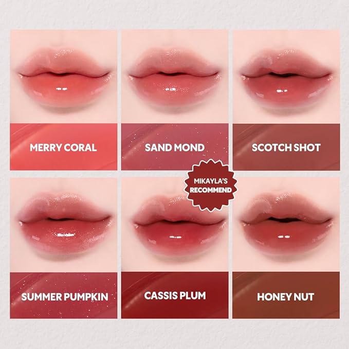 TIRTIR [*Mini Size Waterism Tinted Lip Gloss #18 Cherrid, 0.06 Fl Oz – Kiss Ready Lipgloss, 12H Long Lasting Non Sticky Natural Tinted Glow Korean Multiuse Cheek and Lip Tint for Women gift