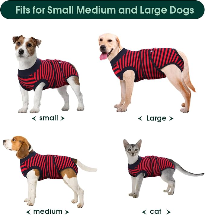 Kuoser Recovery Suit for Dogs Cats, Soft Dog Surgery Suit Female Male Spay | Professional Dog Onesie for Surgery, Substitute E-Collar & Cone, Prevent Licking Dog surgical suit Pet Neuter Suit