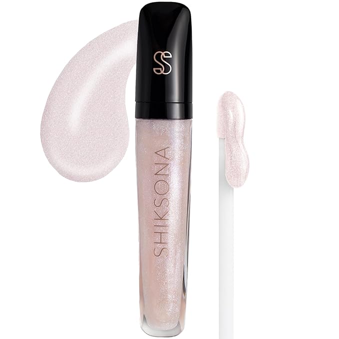 ShikSona High Shine Lip Gloss | Hydrating, Vegan, Non-Sticky Lipgloss in a Timeless, Universal Color | Sheer Radiance (A Sheer White Gloss with Iridescent Pearls)