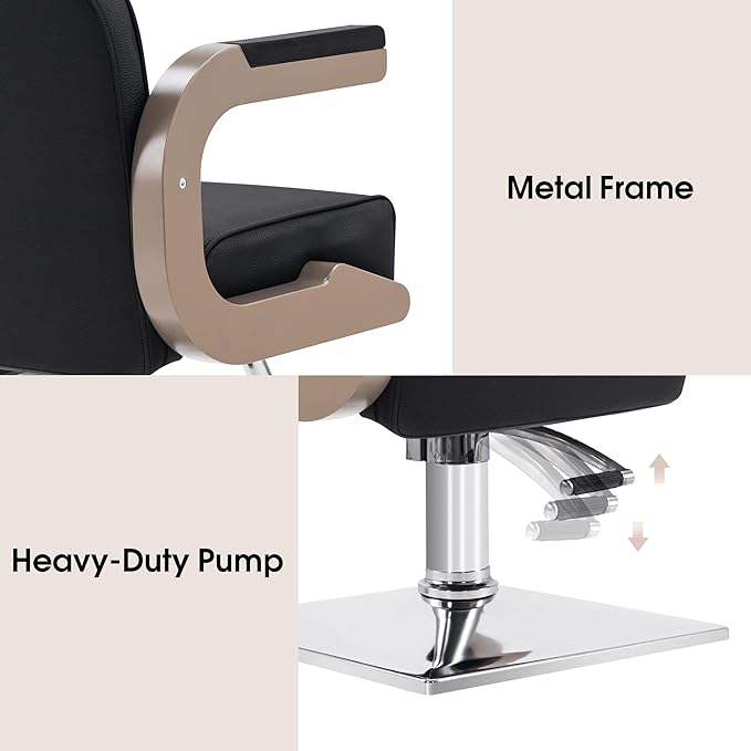 BarberPub Modern Salon Chair for Hair Stylist,Hydraulic Barber Styling Chair,Beauty Salon Spa Equipment 9210
