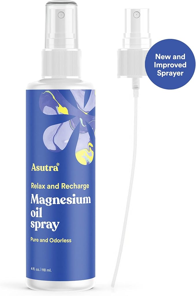 ASUTRA Magnesium Oil Spray, 4 fl oz (Pack of 2)- Topical Magnesium, Rapid Absorption, Pure, Odorless and Non-Greasy, Magnesium Derived from Zechstein Seabed