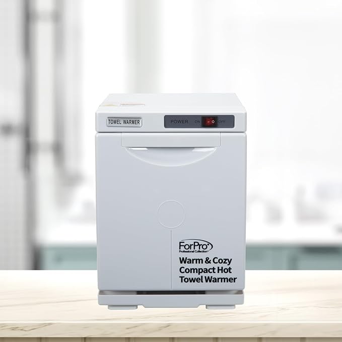 ForPro Warm & Cozy Hot Towel Warmer, Compact 5L Capacity Cabinet, Stainless Steel Rack, White