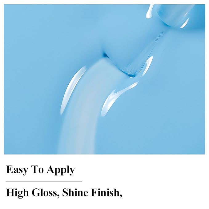 Blue Nail Polish Quick Dry Pastel Nail Lacquer Sheer Color, Light Blue Regular Fast Dry Fingernail Polish Bulk Non Gel Long-Lasting DIY Salon Gift for Women