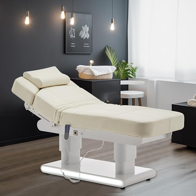 Artist hand 3 Motor Full Electric Spa Facial Beauty Bed Tattoo Medical Treatment Table Aesthetic Chair with Thermal Heated & Armrest for Salon Esthetician Doctor Podiatry