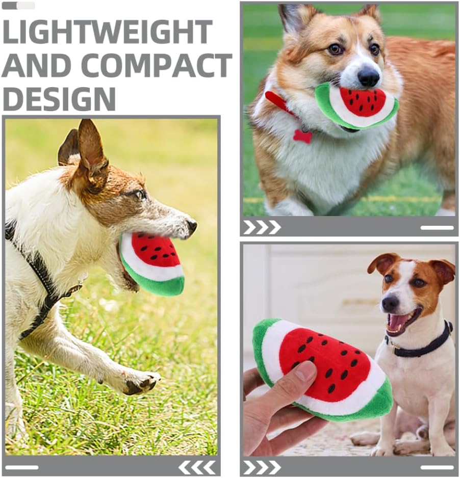 Milisten 4pcs Squeaky Dog Chew Toy Interactive Watermelon Molar Toy for Dogs Encourages Healthy Chewing and Keeps Pets Engaged for Teething Puppies and Playtime