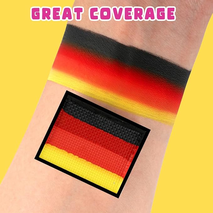 Bowitzki 10g Split Cake Face Paint Professional For Adults One Stroke Split Cake Non Toxic Rainbow Flora Dolphin Unicorn Flame Body Paint Makeup (Flame)