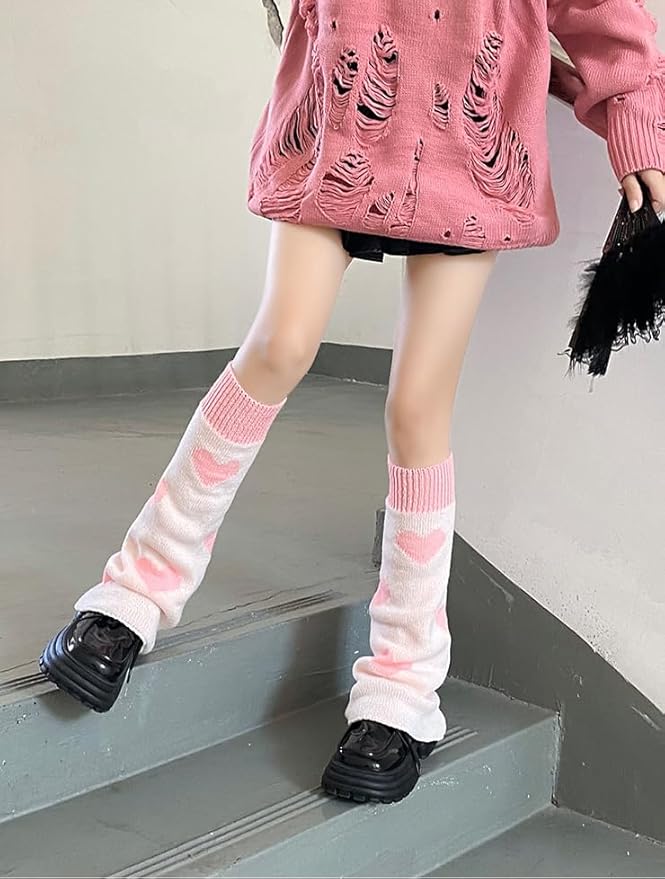 Sexybody Women's Leg Warmers Fashion Knit Warmers Long Socks Cute Y2K Kawaii Japanese Lolita Harajuku Accessories for Girls