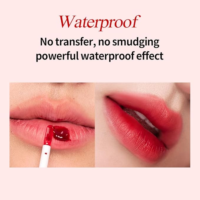 Berrisom Lip Tattoo Tint Pack 6g – Waterproof, Peel‑Off Lip Stain, Smudge‑Resistant & Long‑Lasting Color, Hydrating Low‑Irritation Formula, 5 Color (Red Core)