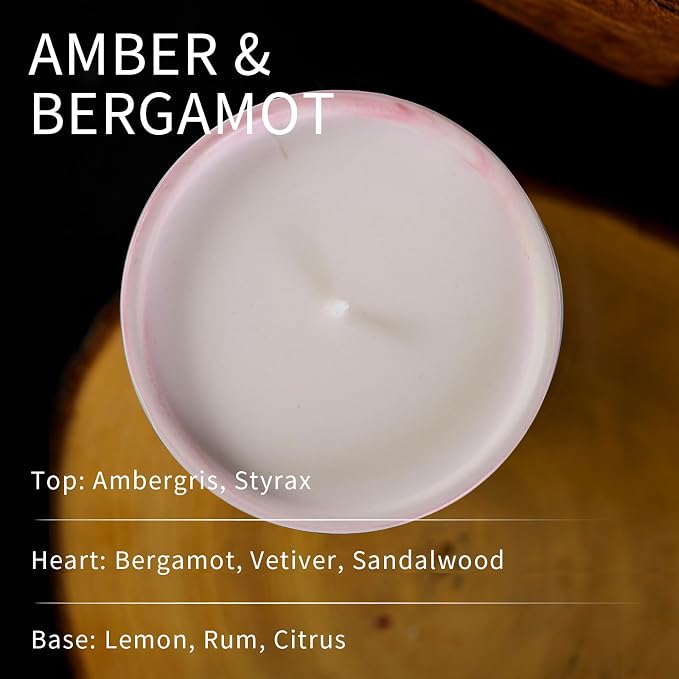 Luxury Marble Jar Scented Candle | Women Men | Non Toxic 100% Natural Coconut & Soy Wax Blend Cotton Wick | Hand Poured Highly Scented Long Lasting (Ocean Breeze & Orange Blossom, 10 oz)