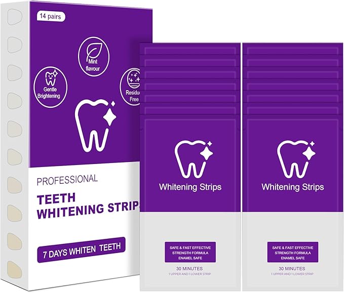 Teeth Whitening Strips-Pack of 28 Strip-14 Treatments Kit-Safe for Enamel-Whitening Without Any Harm-Sensitivity Free Dry Strip Technology for Coffee and Other Stains