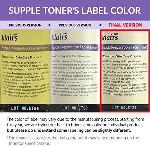 DearKlairs Supple Preparation Facial Toner- Balace pH Level, Deep Moisturizer, Korean Skin Care, Hydrating, Vegan Friendly 6.08 Fl Oz