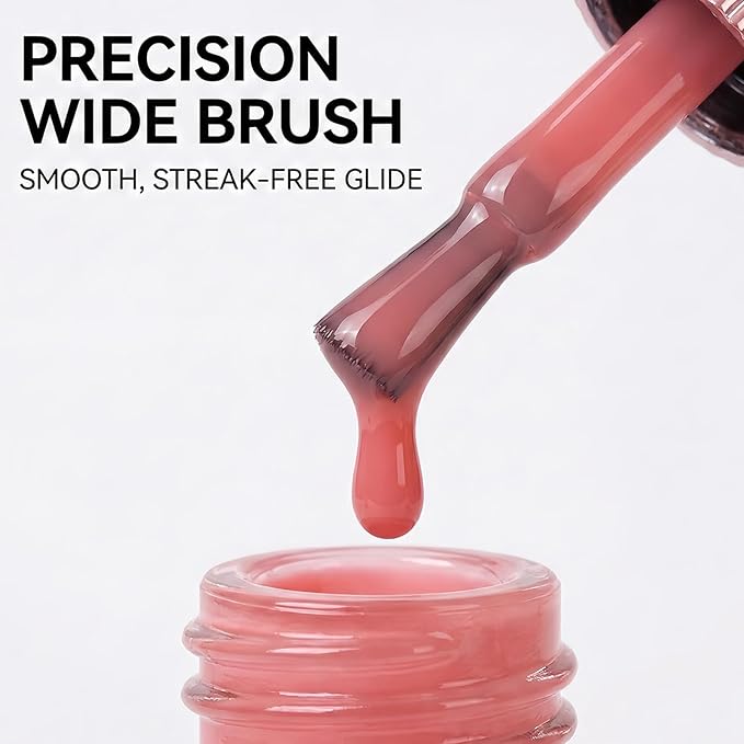 Jelly Pink Nail Polish 12ML, Sheer Translucent Pink Quick Dry, Air Dry Glossy Finish, No UV Lamp Needed for Women Girls