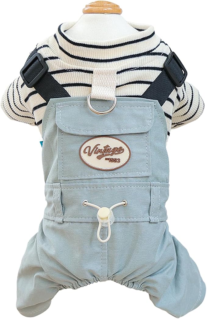 Dog Stylish Overalls Comfortable One Piece Puppy Outfits Summer Bib Overalls for Small Dogs Cute Pet Jumpsuit Onesie Chihuahua Yorkies Birthday Holiday Clothes Costume