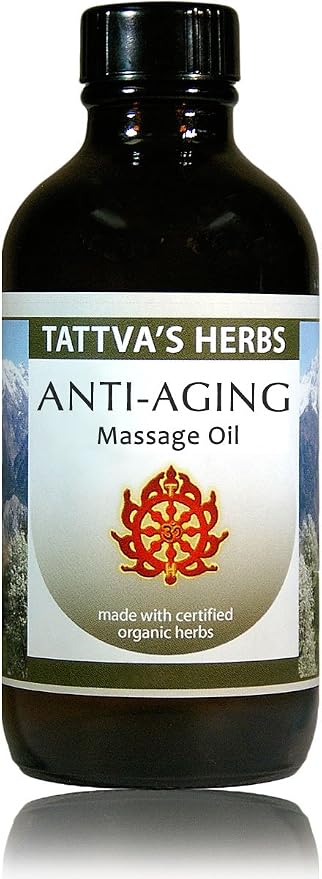 Tattva's Herbs Anti Aging Massage Oil, Anti Aging Serum, Massage Oil for Massage Therapy, Anti Aging Face and Body Oil, Face Oil for Women and Men, 4 oz, 25 Years of Premium Service