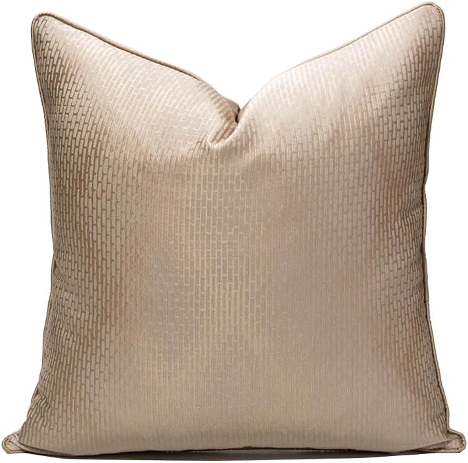 vctops Gold Decorative Luxurious Throw Pillow Covers Jacquard Square Cushion Cases Pillowcase for Bed Sofa Couch Chair Car Home Decor (Brown B,18"x18")