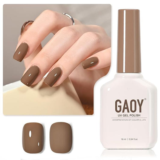 GAOY Brown Gel Nail Polish, 16ml Soak Off Gel Polish, UV Light Cure for Nail Art DIY Manicure at Home, 2077 Chestnut Brownie