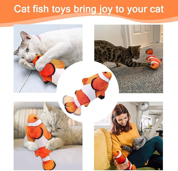 Tocirelo Cat Toy Flopping Fish - Interactive Cat Toy for Indoor Bored Cats