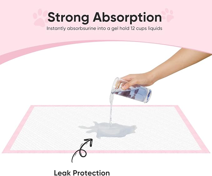 Super-Absorbent Leak-Proof Dog and Puppy Pet Training Pad, Housebreaking Puppy Pads Disposable (24“ X 35.5”-Large 25PCS)