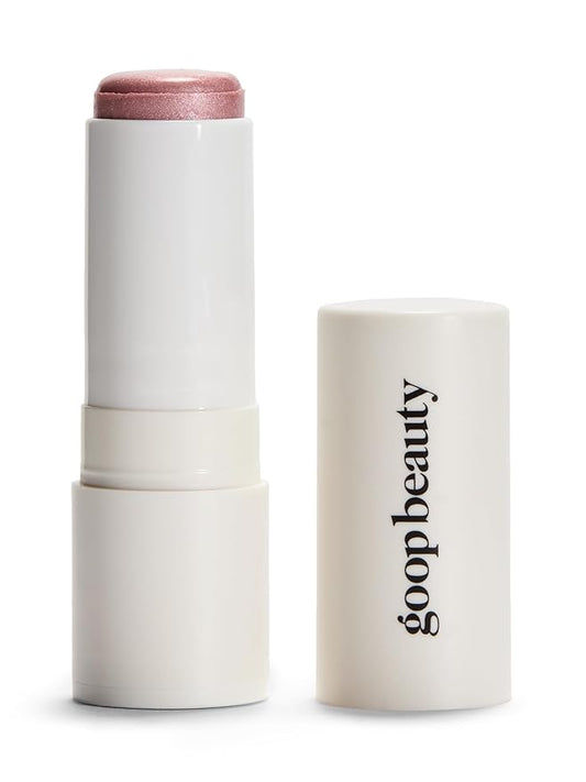 goop Beauty Glow Skin Highlighter Stick | Multi-Use Highlighter with Pearlescent Glow | Amino Acid & Micropearl Blend | Makeup and Skincare | Petal: Cool-Toned Light Pink | 0.28 oz