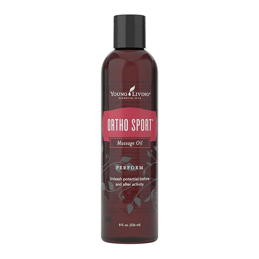 Ortho Sport Massage Oil 8 Ounces by Young Living Essential Oils - Combines Gluten-Free Ingredients, with Essential Oils Such as Oregano, Peppermint, Thyme, Ginger - Comforting, Cool-Warm Sensation