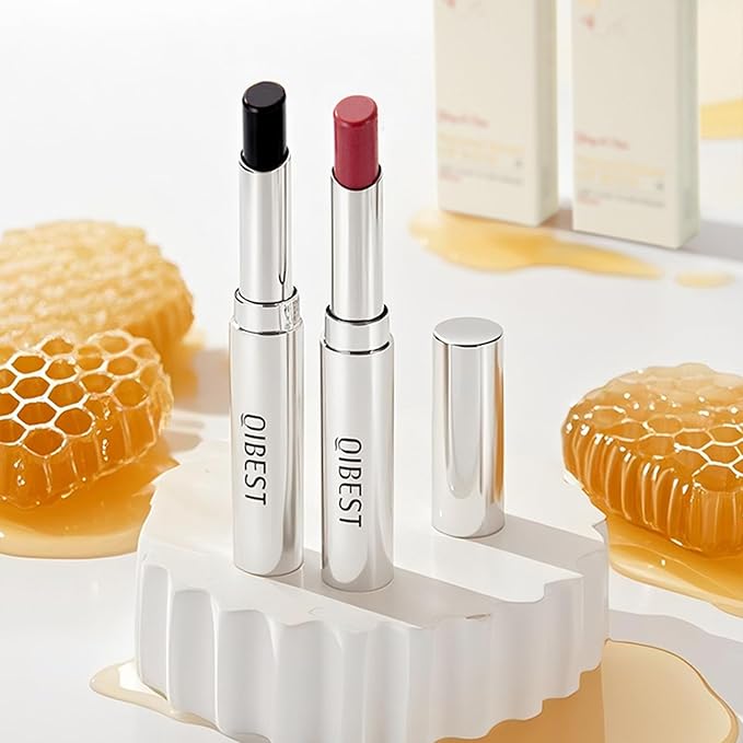 Dulele 2PCS Tinted Lip Balm Honey Lipstick Set, Black and Pink Honey Lipstick, Moisturizing Jelly lipstick Lip Care for Repairing Dry Lips