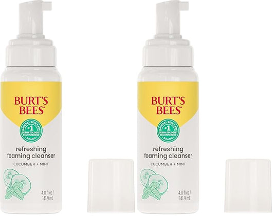 Burt's Bees Refreshing Foaming Face Cleanser and Face Wash with Cucumber and Mint,4.8 Fluid,(Pack of 2)