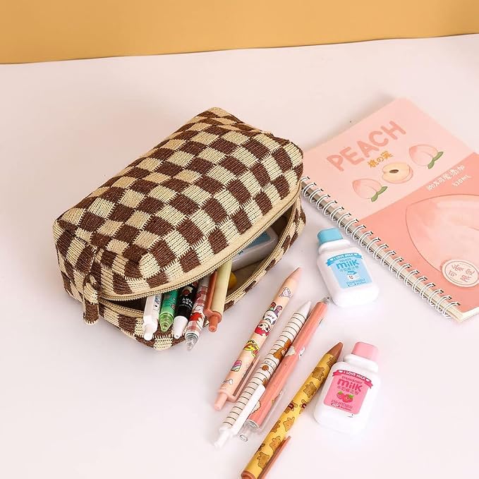 LYDZTION Makeup Bag Cosmetic Bag for Women,1Pcs Large Capacity Makeup Bags and 1Pcs Pencil Case Makeup Brushes Storage Bag Travel Toiletry Bag Organizer