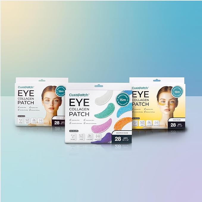 Eye Collagen Patch - 28 Pairs (2.5"x1.5") | Radiance Collagen, Eye Area Hydration, 15min | Hydrates Skin, Brightens Skin, Smooths Wrinkles & Reduces Puffiness (Gold)