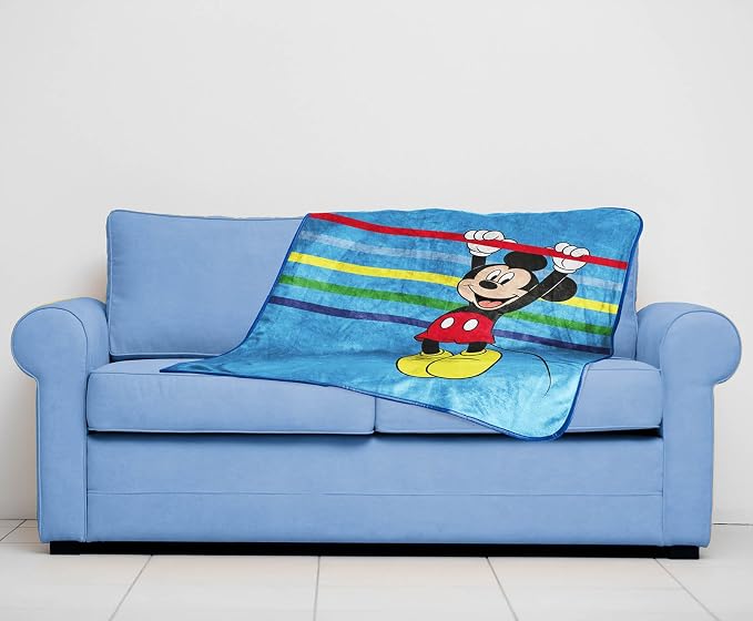 Disney Mickey Mouse Plush Travel Throw Blanket - Measures 40 x 50 Inches - Super Soft & Cozy Travel Accessories
