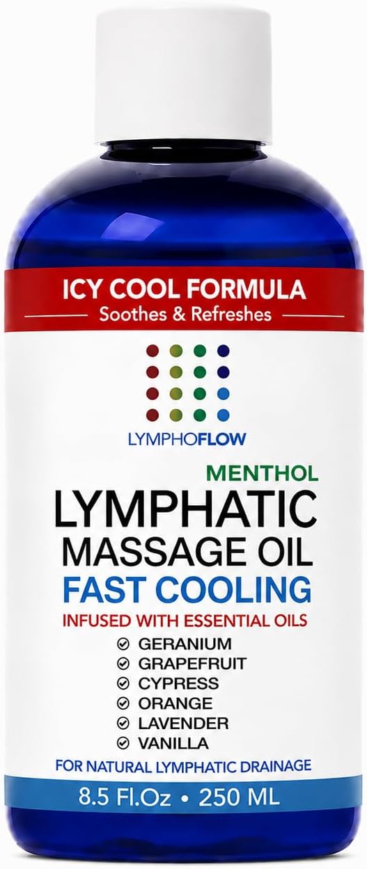 Bruizex Lymphatic Drainage Massage Oil with Arnica & Menthol for After Procedure Body Care & Lymphatic Drainage Massager, Liposuction, 360 Lipo, BBL, Tummy Tuck Body Massage, Cooling Formula - 8.5 Oz