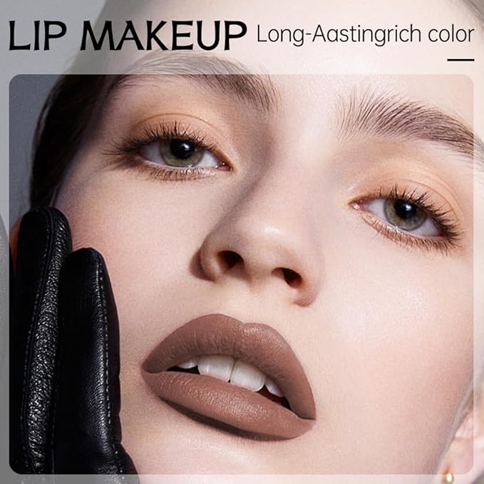 Mocha Brown Matte Lip Liner Pencil – Smooth & Moisturizing Lip Pencil for Precise Contour, Rich Color Payoff, Lightweight Everyday Lip Makeup, Twist-Up Design,07#