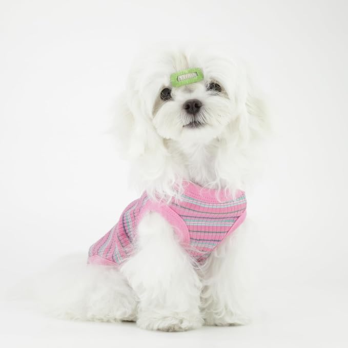 Elevate Your Pet's Comfort and Fashion: Premium 100% Cotton Rib Dog Shirt Vest for Small Breeds Like Chihuahuas, Yorkies, and Puppies .Year-Round Style with Tank-Style Puppy Attire Pink XX-Large