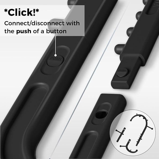 Detachable Trigger Point Massage Cane, Button-Release Design Massage Hook for Back, Neck & Shoulder Pain Relief, Pressure Point Massage Tool for Muscle Recovery (Large, Black)