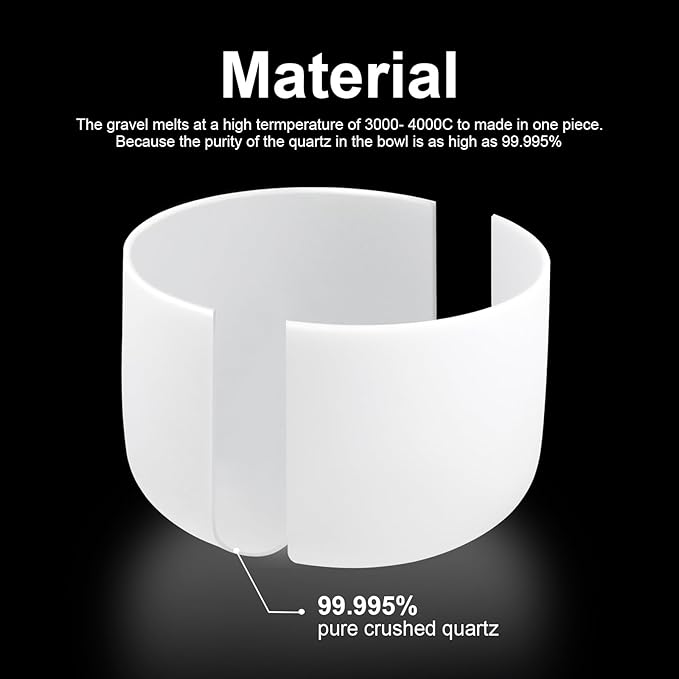 Singing Bowls 432hz F Note 8-Inch Crystal Singing Bowl With A Free Mallet And O-Ring For Sound Healing, Meditation, Yoga, And Sound Baths