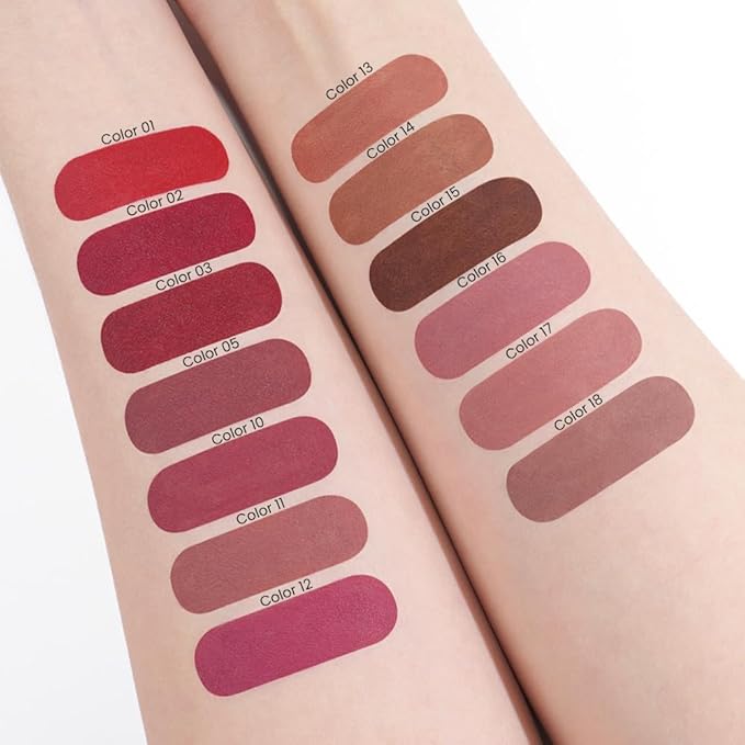 evpct Mauve Gradient Matte Lipstick Lip Liner Crayon Combo Pencil Set for Women Long Lasting Waterproof, Mauve Red Matte Cream Lip Liner and Lipstick Combo Makeup, Flawless Gradual Ombre Effect