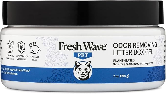 Fresh Wave Litter Box Gel, 7 oz - Cat Odor Eliminator for Home | Plant-based formula, No perfume or harsh chemicals, Place within 3 ft of litter box, Lasts 15-30 days, Safe for pets