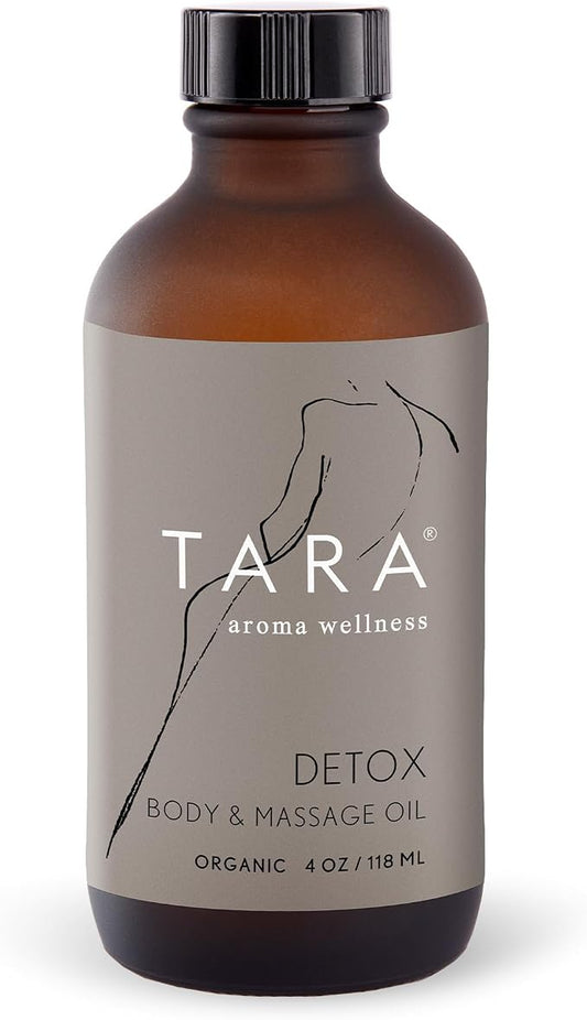 TARA Spa Therapy Detox Body & Massage Oil – Premium Organic Oil for Purification & Rejuvenation, 100% Pure Essential Oils, Juniper, Grapefruit & Cypress, 4 oz