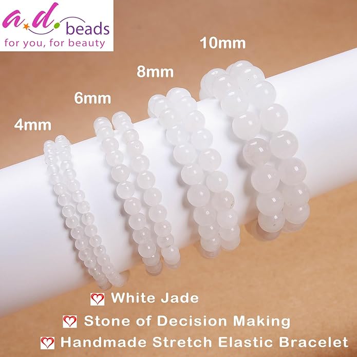 AD Beads Handmade Gemstone Stretch Elastic Bracelet Crystal Healing Reiki Nature's Beauty and Spiritual Essence Unisex