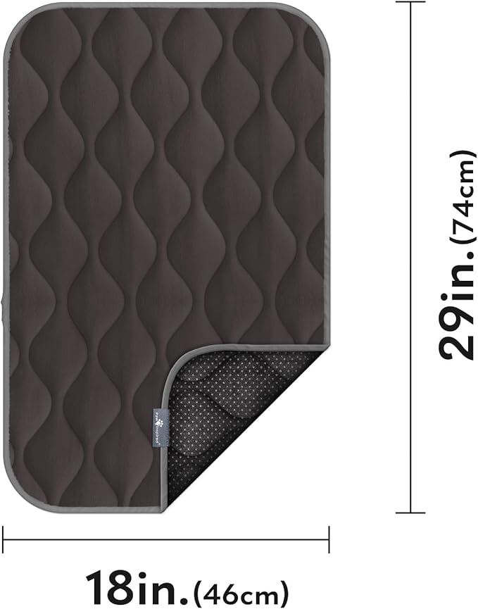 Paw Inspired Washable Padded Crate Mats for Dogs, Gray, 29x18 Inch | Fits 30-inch Kennels, Leakproof, Waterproof Bottom, Plush Dog Pad, Pet Bed