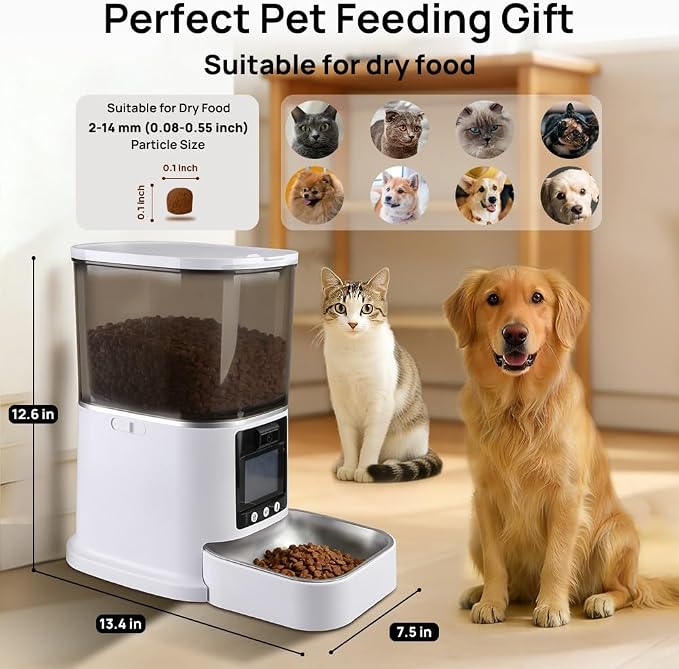 Automatic Cat Feeder with Camera Two-Way Video/Autio 5G WiFi, 5L | 3MP HD, Custom Voice, APP Control Automatic Dog Feeder with Night Vision, Cat Food Dispenser, Automatic Feeder Cat Dry Food