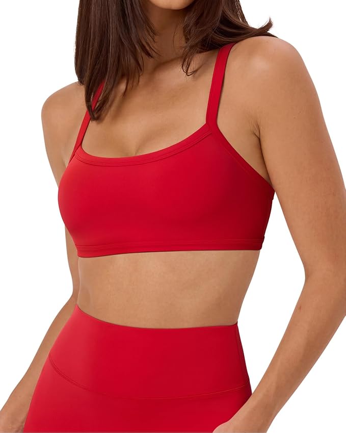 SUUKSESS Women Padded Workout Sets Adjustable Straps Sports Bra Tummy Control Biker Shorts