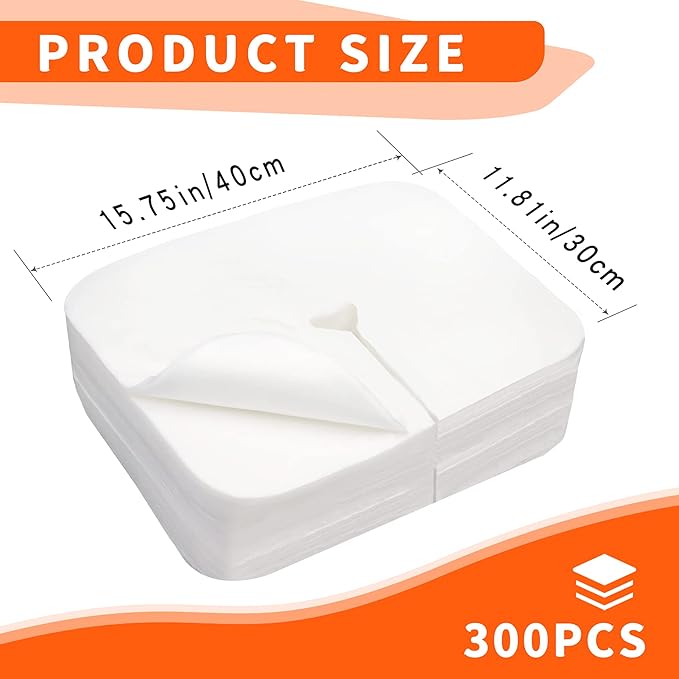 300 Count Disposable Face Cradle Covers, Massage Face Covers Medical-Grade Ultra Soft Large Headrest Covers for Massage Tables & Massage Chairs
