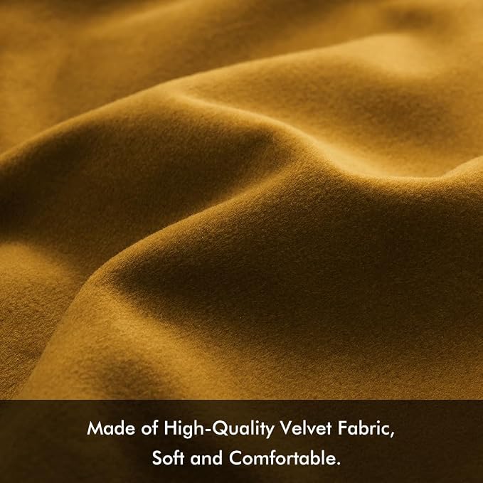 MIULEE 12x20 Inch Lumbar Velvet Throw Pillow Covers Mustard Yellow | Pack of 2 Soft Solid Decorative Pillow Covers, Modern Luxury Home Decor, for Chair Couch Sofa Bedroom Livingroom