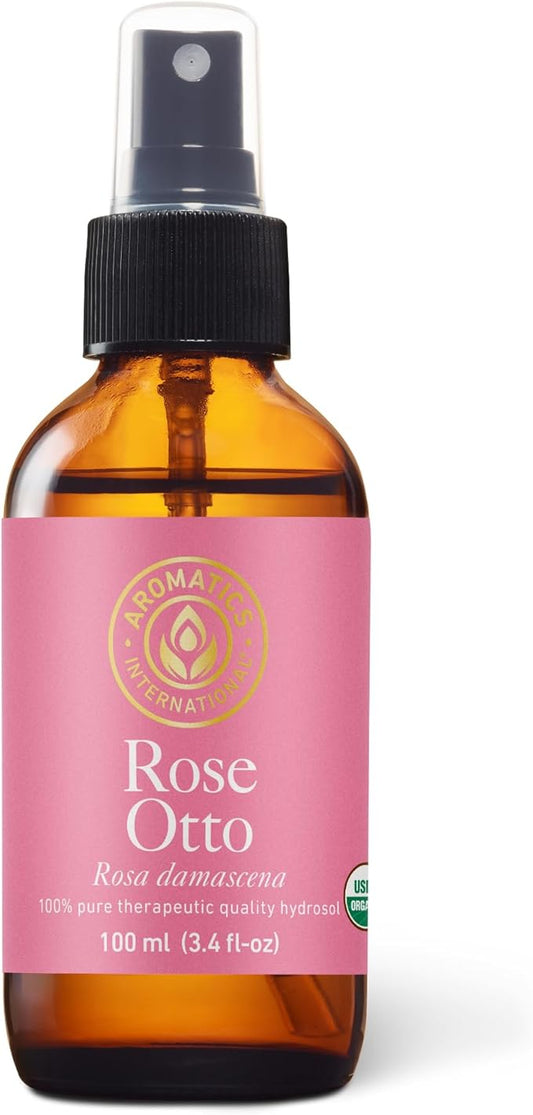 Aromatics International Rose Otto Damascena Hydrosol 100ml | Floral Rosy Natural Aromatic Mist for Skin, Home & Daily Use