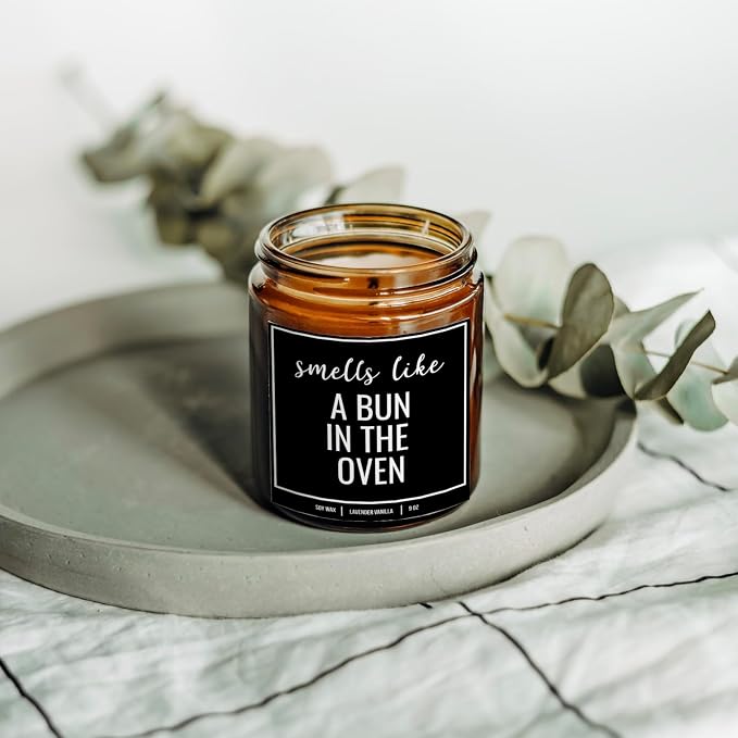 You Nique Designs Pregnancy Announcement Candle for Grandparents Dad Family Uncle Aunt, 9 Oz, Pregnancy Reveal to Parents, White All Natural Soy Vegan Aromatherapy Candles (Lavender & Vanilla A)