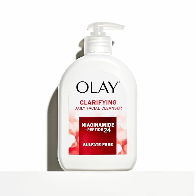 Olay Face Wash, Daily Facial Cleanser with Niacinamide, Peptides & Glycerin - Clarifying, Refreshes Skin Surface, Refines Appearance of Pores - Sulfate-Free, Paraben-Free, Oil-Free, 16 Oz