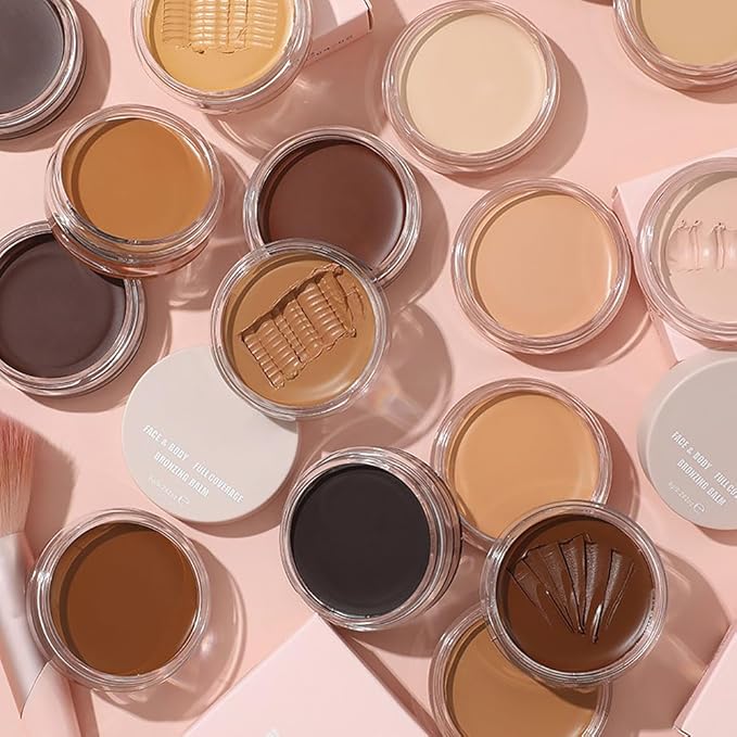 Kaely Cream Pot Concealer Full Coverage Makeup Set, Under Eye Brightener Color Correcting Concealer for Dark Circles, Waterproof Foundation Palette with Brush, Eye Ring Corrector de ojeras, 08