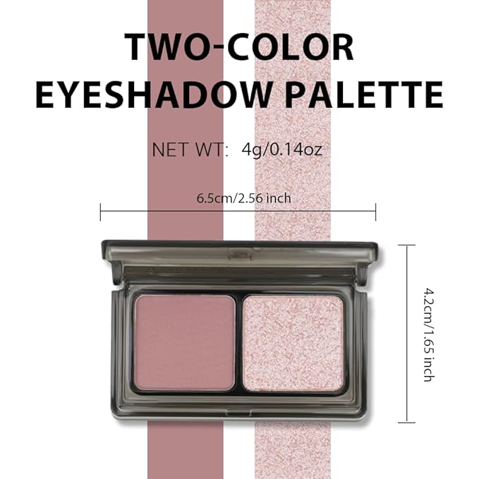 AMY'S DIARY 2 Color Mauve Rose matte +Champagne Pink Shimmer Eyeshadow Palette – Shimmer matte Rose Pink eye shadow for Eye Makeup, Long-Lasting & Highly Pigmented, Vegan & Cruelty-Free